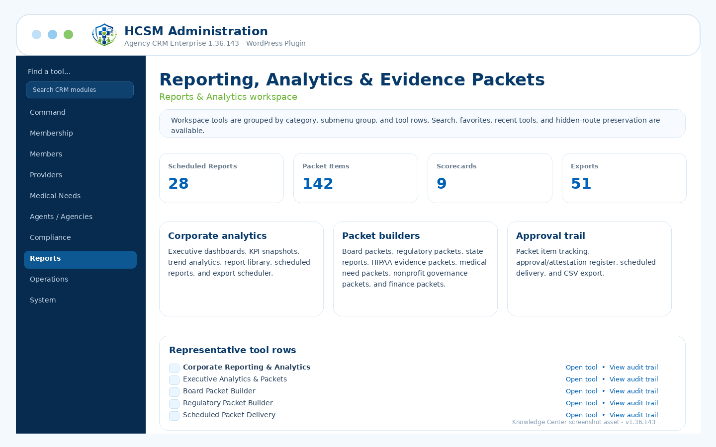 Reporting and packets screenshot Reporting and packets screenshot
