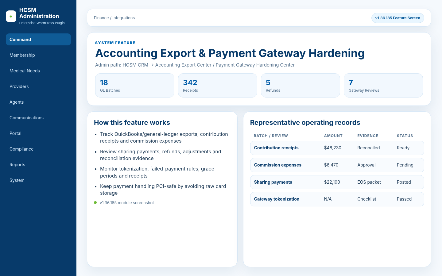 Accounting Export & Payment Gateway Hardening