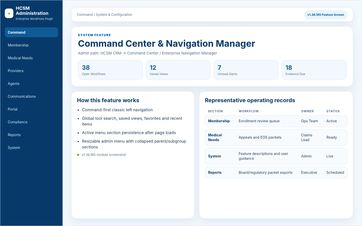Command Center & Navigation Manager
