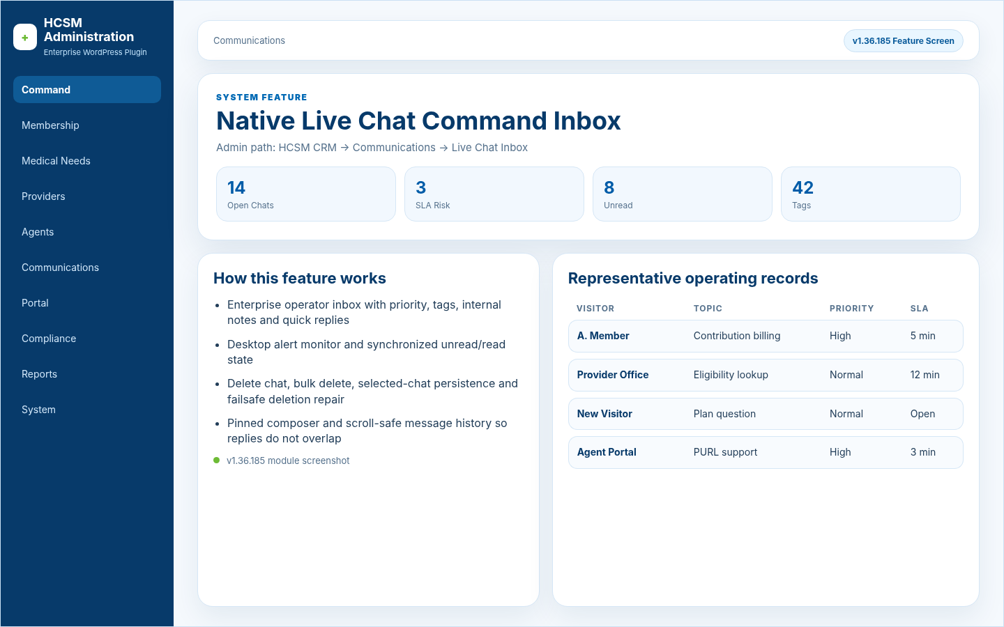 Native Live Chat Command Inbox
