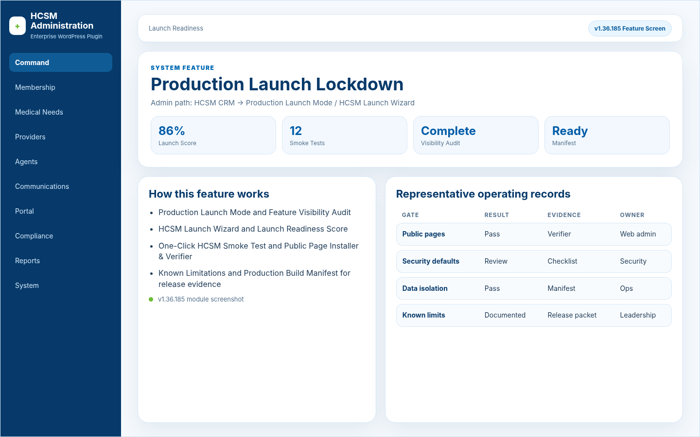 Production Launch Lockdown