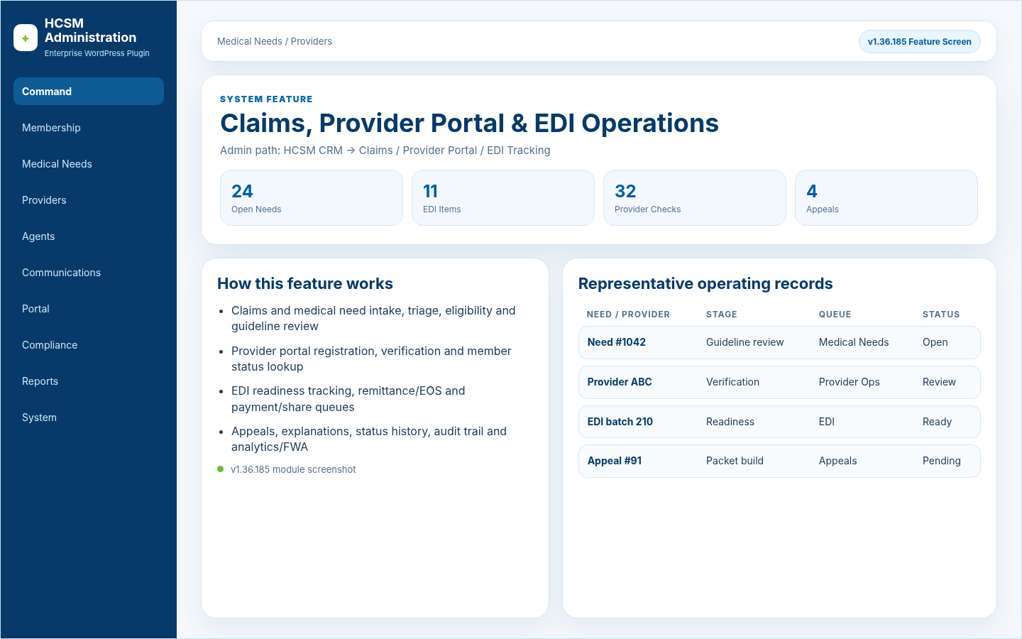 Claims, Provider Portal & EDI Operations